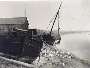 Two wooden mersey flats